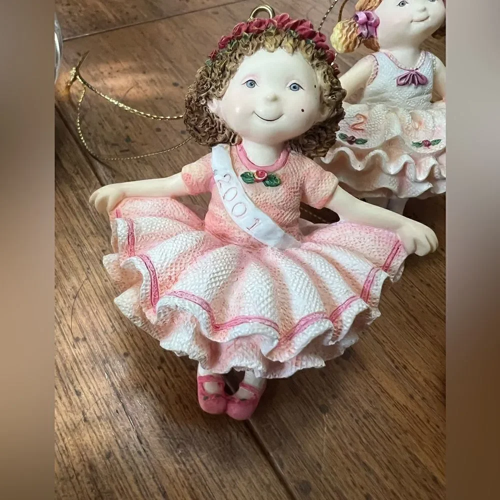 Vintage ballerina Christmas ornaments